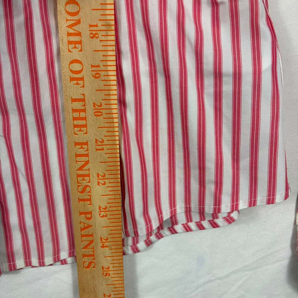 Brooks Brothers 346 Tailored Fit Non-Iron Red and White Striped Long Sleeve Butt - Picture 4 of 5